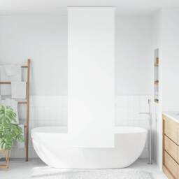 Berkfield Home Shower Roller Blind with Cassette 60x240 cm Fabric Width 56 cm in White - thumbnail 3