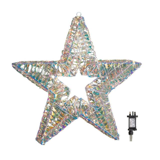 Samuel Alexander 60cm Light up Iridescent Shimmer Christmas Star with 1440 White LEDs in Clear - image 1