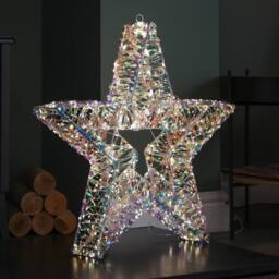 Samuel Alexander 60cm Light up Iridescent Shimmer Christmas Star with 1440 White LEDs in Clear - thumbnail 4