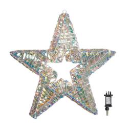 Samuel Alexander 60cm Light up Iridescent Shimmer Christmas Star with 1440 White LEDs in Clear - thumbnail 1