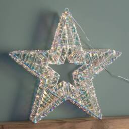 Samuel Alexander 60cm Light up Iridescent Shimmer Christmas Star with 1440 White LEDs in Clear - thumbnail 6