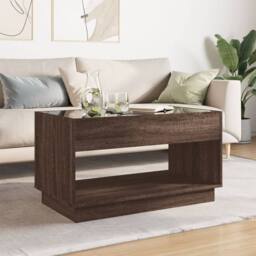 Berkfield Home Decorative Coffee Table with Infinity LED Brown Oak 90x50x50 cm - Size: 90 x 50 x 50 cm - thumbnail 1