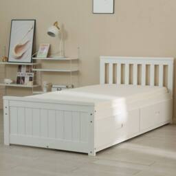Bedzonline Babyfair Timeless White Kids Storage 4 Drawer Bed (Small Double 4ft) - Size: 4ft - thumbnail 5