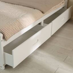 Bedzonline Babyfair Timeless White Kids Storage 4 Drawer Bed (Small Double 4ft) - Size: 4ft - thumbnail 4