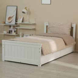 Bedzonline Babyfair Timeless White Kids Storage 4 Drawer Bed (Small Double 4ft) - Size: 4ft - thumbnail 3