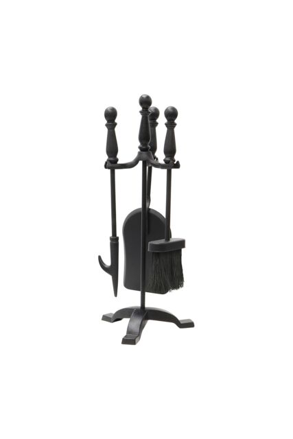 JVL Colchester 3 Piece Companion Set + Stand in Black - image 1