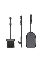 JVL Colchester 3 Piece Companion Set + Stand in Black - thumbnail 2