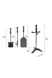 JVL Colchester 3 Piece Companion Set + Stand in Black - thumbnail 6