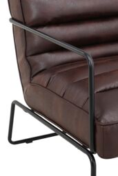 H&O Direct Mid-Century Modern PU leatherArmchair in Brown - thumbnail 6