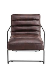 H&O Direct Mid-Century Modern PU leatherArmchair in Brown - thumbnail 3