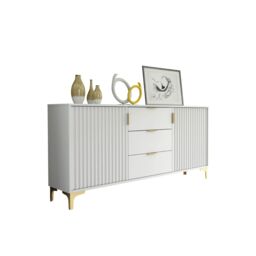 Creative Furniture Tide Crest Sideboard Gold 140cm - Modern Fluted Design in Grey or White - thumbnail 4