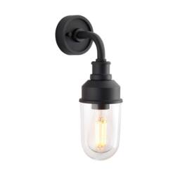 Netlighting Monza Outdoor Wall Lantern Matt Black Clear Glass - thumbnail 1
