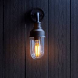 Netlighting Monza Outdoor Wall Lantern Matt Black Clear Glass - thumbnail 4