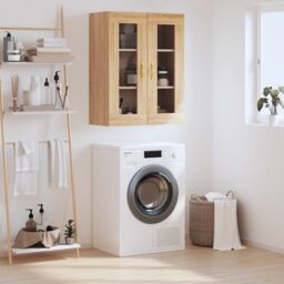 Berkfield Home Wall Mounted Cabinet Sonoma Oak 69.5x34x90 cm in Brown - thumbnail 1