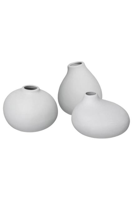 Blomus Nona Set of 3 Porcelain Vases - Micro Chip in Grey - image 1