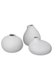 Blomus Nona Set of 3 Porcelain Vases - Micro Chip in Grey - thumbnail 1