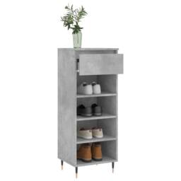 Berkfield Home Shoe Cabinet Concrete Grey 40x36x105 cm Engineered Wood - Size: 40 x 36 x 105 cm - thumbnail 4