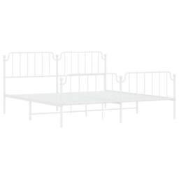 Berkfield Home Metal Bed Frame with Headboard & Footboard White 193x203 cm - thumbnail 5