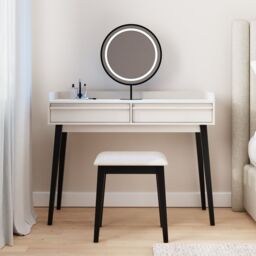 GFW Phoebe Dressing Table with LED Mirror & Stool in Natural - thumbnail 4