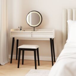 GFW Phoebe Dressing Table with LED Mirror & Stool in Natural - thumbnail 3