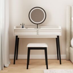 GFW Phoebe Dressing Table with LED Mirror & Stool in Natural - thumbnail 5