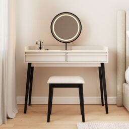 GFW Phoebe Dressing Table with LED Mirror & Stool in Natural - thumbnail 6