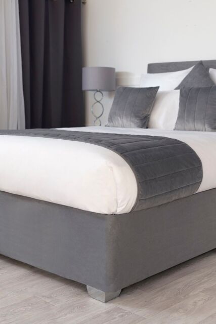 Belledorm Faux Suede Deep Base Wrap in Charcoal - Size: Double - image 1
