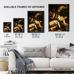 Artery8 Crucifixion of St. Peter Caravaggio Framed Wall Art Print in Brown - Size: A4 - thumbnail 3