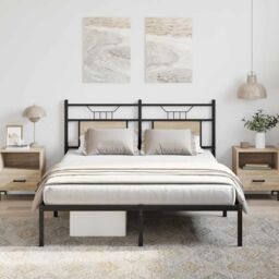 Berkfield Home Bed Frame without Mattress Sonoma Oak 137x190 cm Engineered Wood in Brown - thumbnail 1