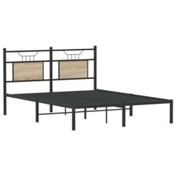Berkfield Home Bed Frame without Mattress Sonoma Oak 137x190 cm Engineered Wood in Brown - thumbnail 5