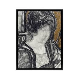 "Artery8 Woman Portrait Playing Cello Reijer Stolk Framed Canvas Wall Art Print in Grey - Size: W12"" x H16""" - thumbnail 1
