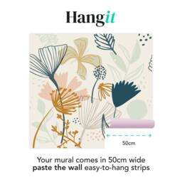 Superfresco Easy Scandi Floral Pink Navy Print To Order 3m x 2.8m Mural - thumbnail 3