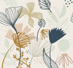 Superfresco Easy Scandi Floral Pink Navy Print To Order 3m x 2.8m Mural - thumbnail 2