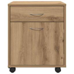 Berkfield Home Rolling Cabinet Artisan Oak 45x38x54 cm Engineered Wood in Brown - Size: 45 x 38 x 54 cm - thumbnail 5