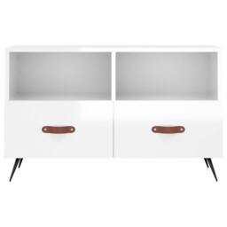 Berkfield Home TV Cabinet High Gloss White 80x36x50 cm Engineered Wood - Size: 80 x 36 x 50 cm - thumbnail 5