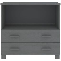 Berkfield Home Sideboard HAMAR Dark Grey 85x35x80 cm Solid Wood Pine - Size: 85 x 35 x 80 cm - thumbnail 5