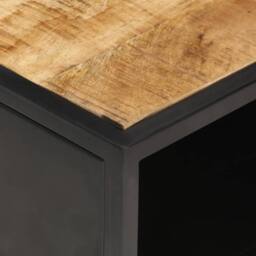 Berkfield Home Coffee Table with Carved Door 90x55x36 cm Rough Mango Wood in Brown - Size: 90 x 55 x 36 cm - thumbnail 5