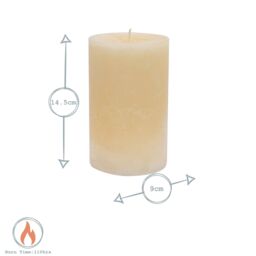 Nicola Spring Round Vanilla Pillar Candles - 110 Hours - Cream - Pack of 6 in Beige - thumbnail 3