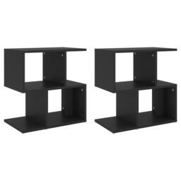 Berkfield Home Bedside Cabinets 2 pcs Black 50x30x51.5 cm Engineered Wood - thumbnail 1