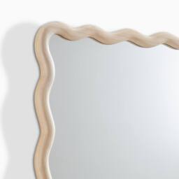 FurnitureboxUK Damaris Wood Full Length 150x50cm Wavy Rectangle Wall Mirror in Brown - Size: 150x50 cm - thumbnail 7