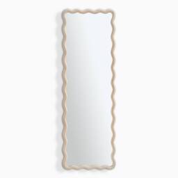 FurnitureboxUK Damaris Wood Full Length 150x50cm Wavy Rectangle Wall Mirror in Brown - Size: 150x50 cm - thumbnail 3