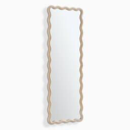 FurnitureboxUK Damaris Wood Full Length 150x50cm Wavy Rectangle Wall Mirror in Brown - Size: 150x50 cm - thumbnail 4