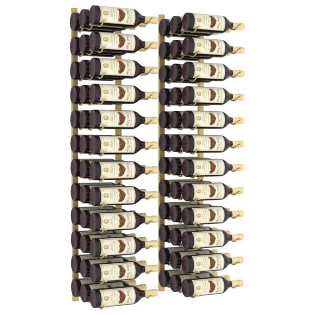 Berkfield Home Wall Mounted Wine Rack for 36 Bottles 2 pcs Gold Iron - image 1