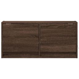 Berkfield Home TV Wall Cabinet with LED Lights Brown Oak 80x31x35 cm - Size: 80 x 31 x 35 cm - thumbnail 6