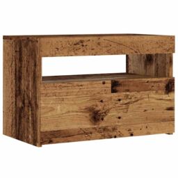 Berkfield Home TV Cabinet with LED Lights Old Wood 60x35x40 cm Engineered Wood in Brown - Size: 60 x 35 x 40 cm - thumbnail 6