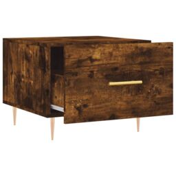 Berkfield Home Coffee Table Smoked Oak 50x50x40 cm Engineered Wood in Brown - Size: 50 x 50 x 40 cm - thumbnail 6