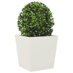 Berkfield Home Garden Planters White 2 pcs 50x50x50 cm Steel - Size: 50 x 50 x 50 cm - thumbnail 4