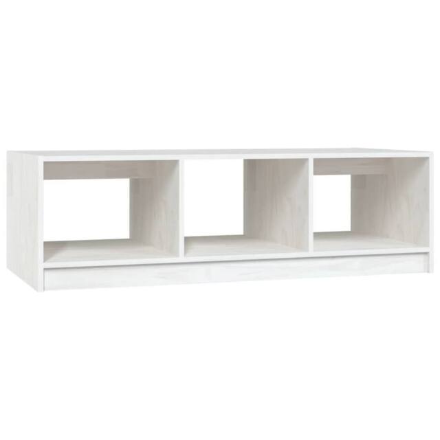 Berkfield Home Coffee Table White 110x50x34 cm Solid Pinewood - Size: 110 x 50 x 34 cm - image 1