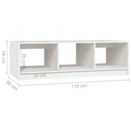 Berkfield Home Coffee Table White 110x50x34 cm Solid Pinewood - Size: 110 x 50 x 34 cm - thumbnail 8