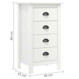 Berkfield Home Sideboard Hill White 46x35x80 cm Solid Pine Wood - Size: 46 x 35 x 80 cm - thumbnail 7